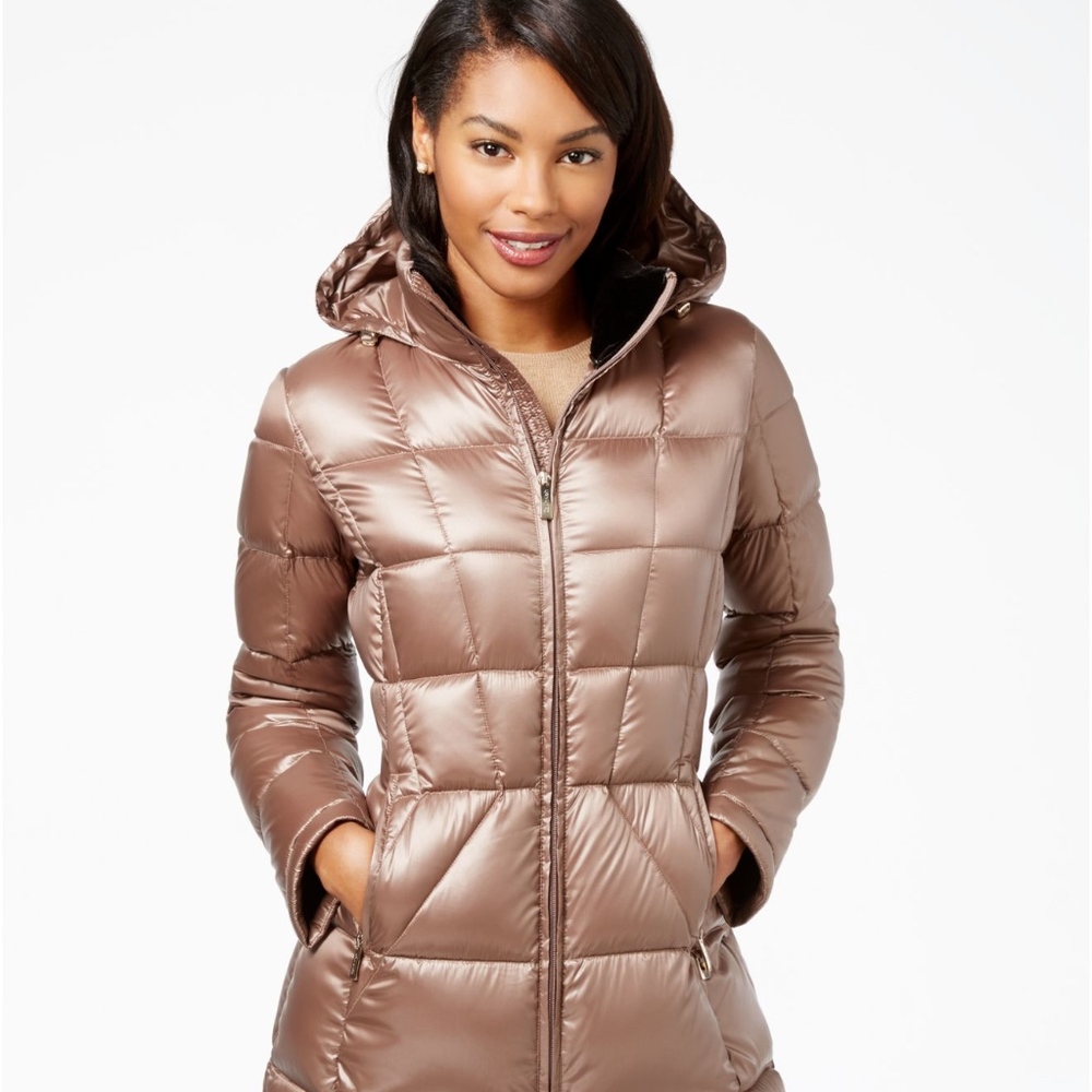 Calvin Klein Hooded Brown Puffer Coat Down